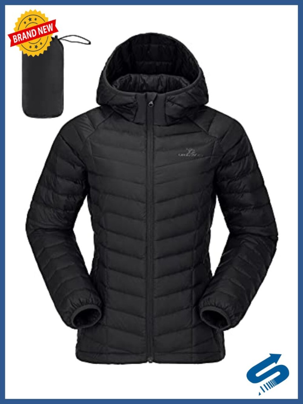 Women's Down Jacket Hooded Lightweight Packable Puffer Coat Windproof Winter